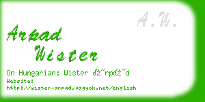 arpad wister business card